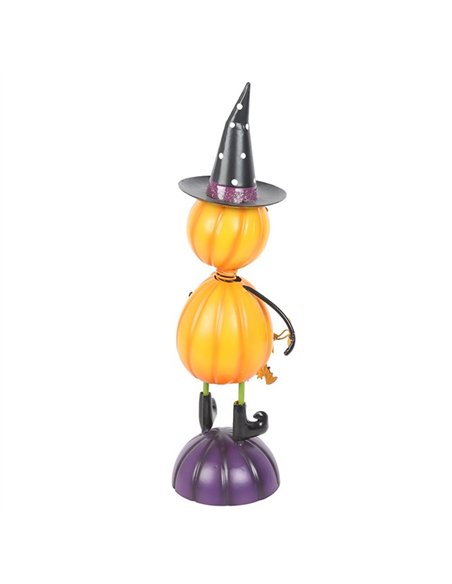 Orange Metal Pumpkin Man Ornament with Witch Hat HA_45926 - pic 136642 | FastDaddyshop