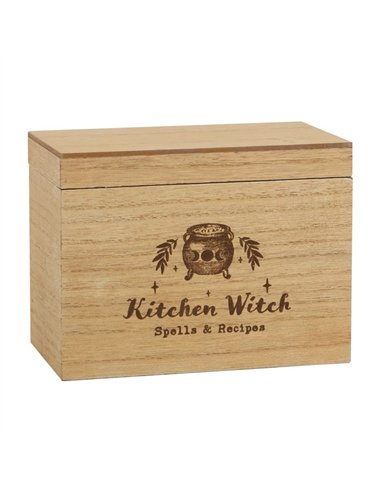 Kitchen Witch Wooden Recipe Box KW_42622