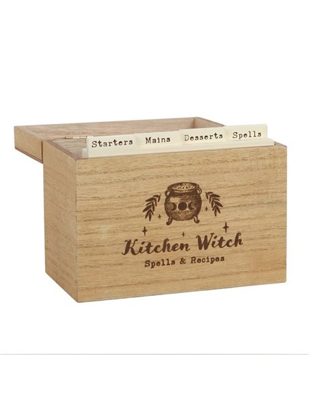 Kitchen Witch Wooden Recipe Box KW_42622 - pic 136649 | FastDaddyshop