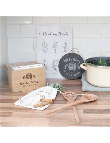 Kitchen Witch Wooden Recipe Box KW_42622