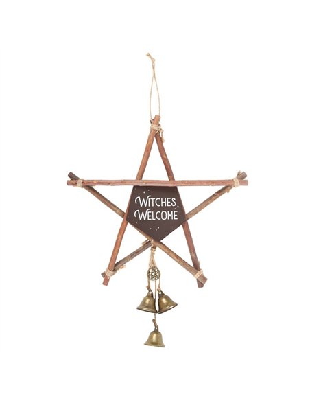 30cm Witches Welcome Willow Pentagram Sign with Bells WN_71023 - pic 136722 | FastDaddyshop