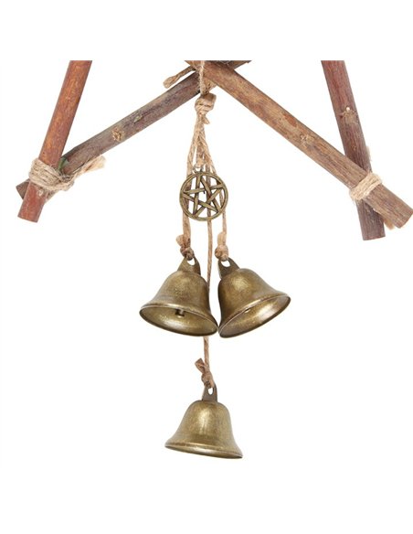 30cm Witches Welcome Willow Pentagram Sign with Bells WN_71023 - pic 136723 | FastDaddyshop