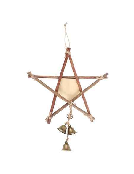 30cm Witches Welcome Willow Pentagram Sign with Bells WN_71023 - pic 136724 | FastDaddyshop