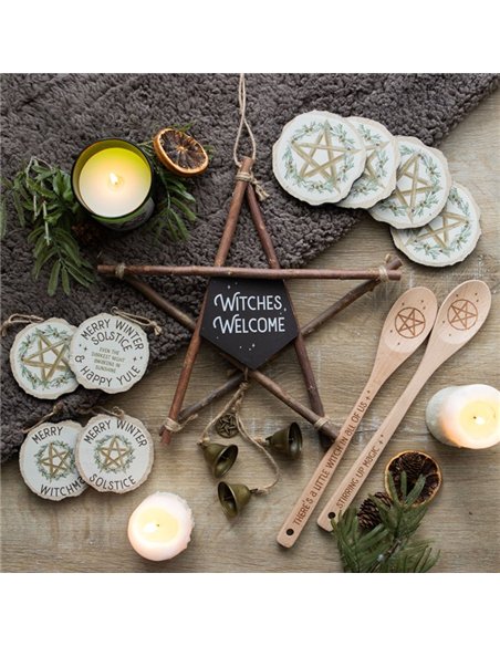 30cm Witches Welcome Willow Pentagram Sign with Bells WN_71023 - pic 136726 | FastDaddyshop