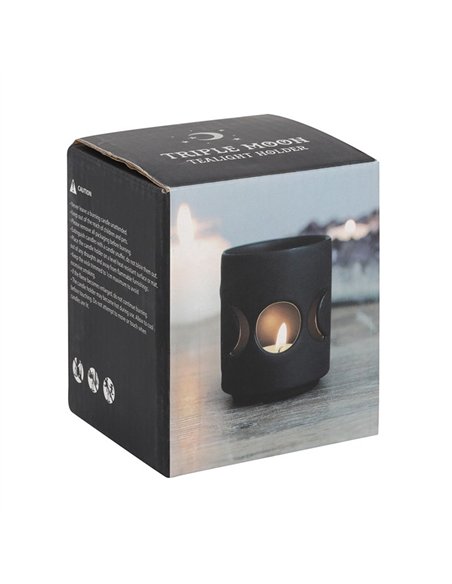 Small Black Triple Moon Cut Out Tealight Holder CH_36030 - pic 136734 | FastDaddyshop