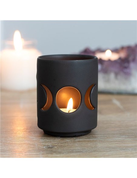 Small Black Triple Moon Cut Out Tealight Holder CH_36030 - pic 136735 | FastDaddyshop