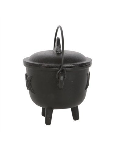 11cm Cast Iron Cauldron with Triple Moon CO_99123