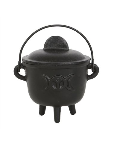 11cm Cast Iron Cauldron with Triple Moon CO_99123