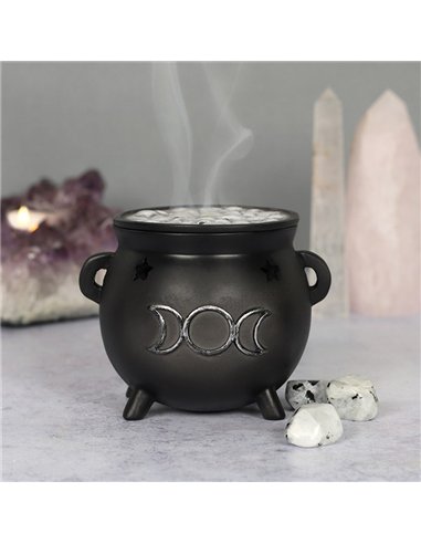 Triple Moon Cauldron Incense Cone Holder FI_45538
