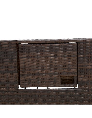 Outsunny 2 Seater Assembled Garden Patio Outdoor Rattan Furniture Sofa Sun Lounger Daybed with Fire Retardant Sponge - Brown