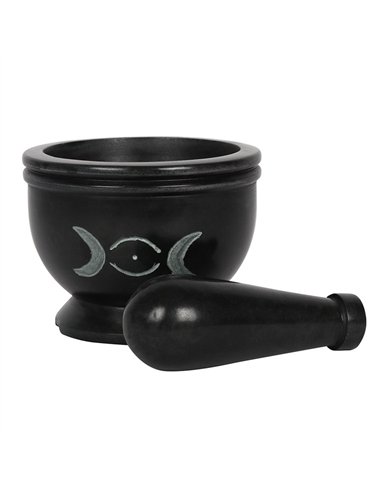 Soap Stone Triple Moon Pestle and Mortar GW_72338