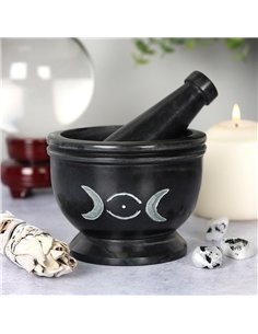 Soap Stone Triple Moon Pestle and Mortar GW_72338 2