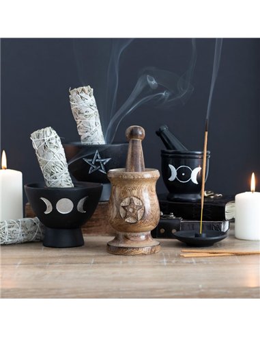 Soap Stone Triple Moon Pestle and Mortar GW_72338