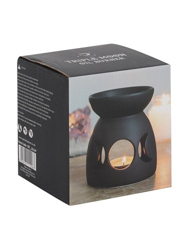 Black Triple Moon Cut Out Oil Burner OB_35430