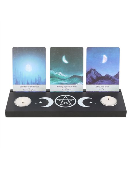 Black Triple Moon Tarot Card Stand Tealight Holder TC_86124 - pic 136800 | FastDaddyshop