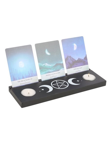 Black Triple Moon Tarot Card Stand Tealight Holder TC_86124 - pic 136801 | FastDaddyshop