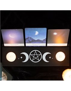 Black Triple Moon Tarot Card Stand Tealight Holder TC_86124 2