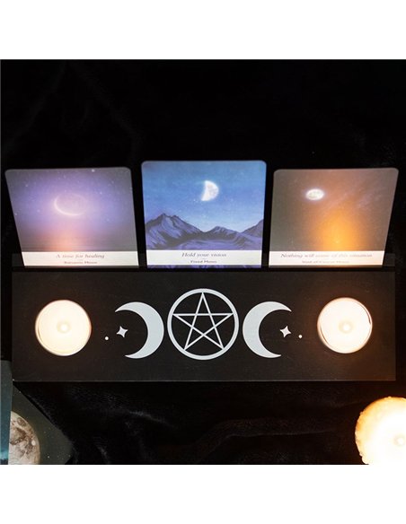 Black Triple Moon Tarot Card Stand Tealight Holder TC_86124 - pic 136805 | FastDaddyshop