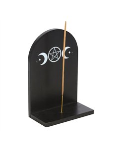 Black Triple Moon Incense Holder Shelf TC_93224