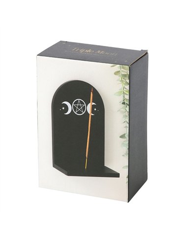 Black Triple Moon Incense Holder Shelf TC_93224
