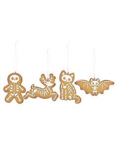 Set of 4 Creepy Skeleton Cookie Ornaments  CY_53823