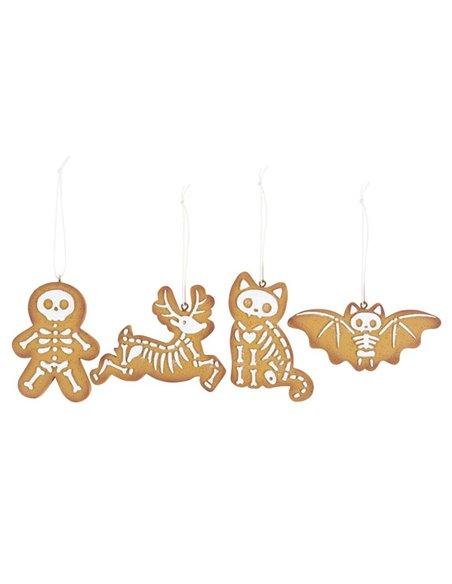 Set of 4 Creepy Skeleton Cookie Ornaments  CY_53823 - pic 136831 | FastDaddyshop