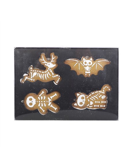 Set of 4 Creepy Skeleton Cookie Ornaments  CY_53823 - pic 136833 | FastDaddyshop