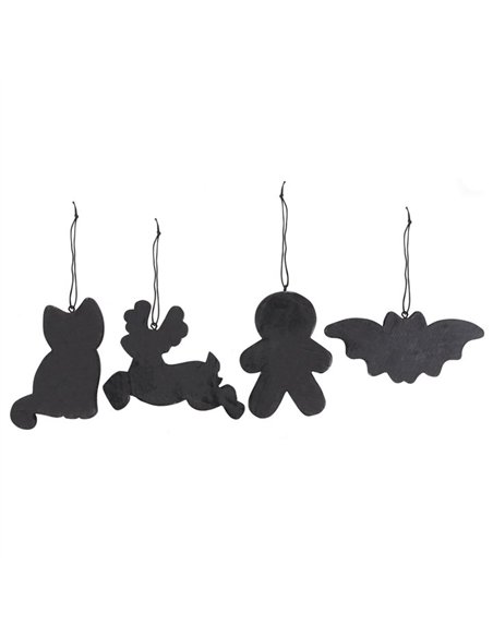 Set of 4 Black Creepy Skeleton Cookie Ornaments  CY_53923 - pic 136837 | FastDaddyshop