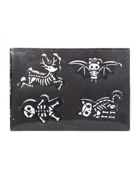 Set of 4 Black Creepy Skeleton Cookie Ornaments  CY_53923 - pic 136838 | FastDaddyshop