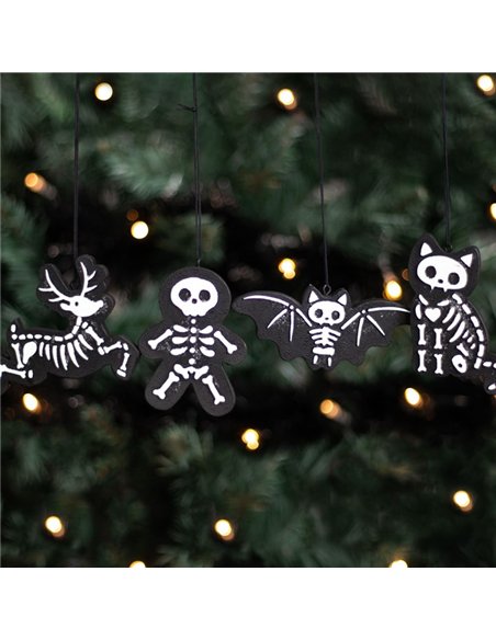 Set of 4 Black Creepy Skeleton Cookie Ornaments  CY_53923 - pic 136840 | FastDaddyshop