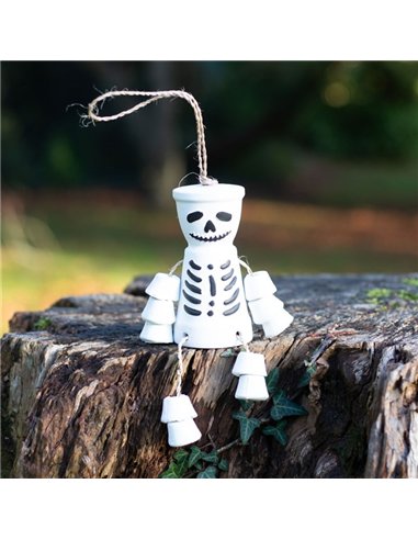 White Skeleton Terracotta Pot Man GT_27423