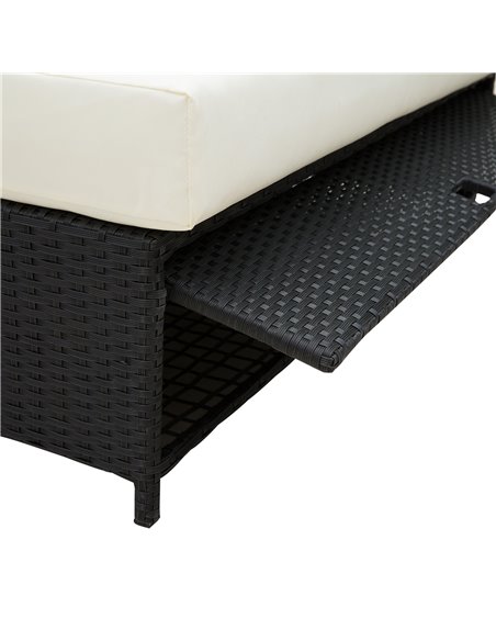 Outsunny 2 Seater Assembled Garden Patio Outdoor Rattan Furniture Sofa Sun Lounger Daybed with Fire Retardant Sponge - Black - pic 13686 | FastDaddyshop