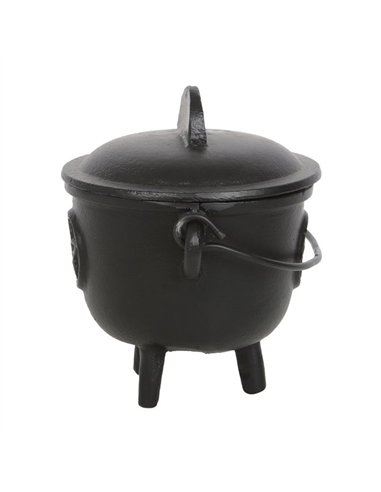 11cm Cast Iron Cauldron with Pentagram CO_99023