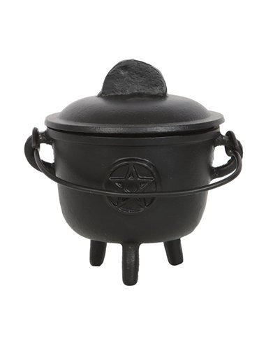11cm Cast Iron Cauldron with Pentagram CO_99023