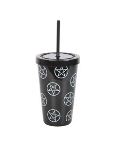 Pentagram Plastic Tumbler with Straw FI_40724