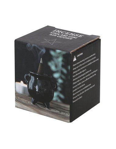 Pentagram Cauldron Ceramic Incense Holder  FI_45522