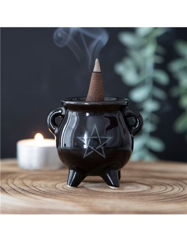 Pentagram Cauldron Ceramic Incense Holder  FI_45522