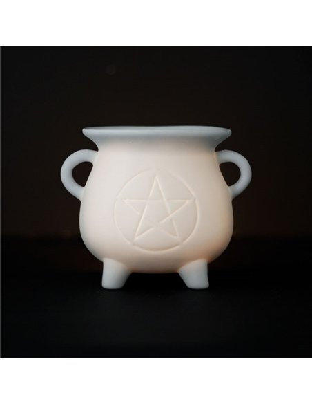 White Pentagram Cauldron Oil Burner and Wax Warmer FI_48031 - pic 136935 | FastDaddyshop