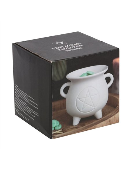White Pentagram Cauldron Oil Burner and Wax Warmer FI_48031 - pic 136939 | FastDaddyshop