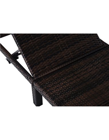 Outsunny PE Rattan 5-level Reclining Sun Lounger with Soft Padded Cushion, Mixed Brown