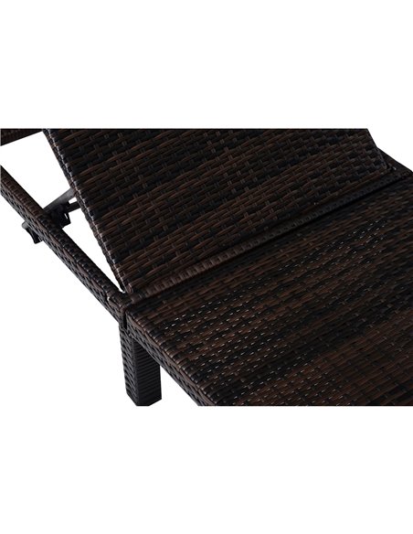 Outsunny PE Rattan 5-level Reclining Sun Lounger with Soft Padded Cushion, Mixed Brown - pic 13694 | FastDaddyshop