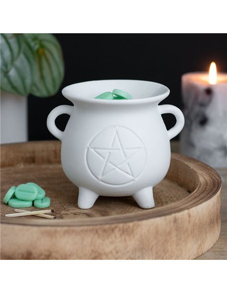 White Pentagram Cauldron Oil Burner and Wax Warmer FI_48031 - pic 136940 | FastDaddyshop