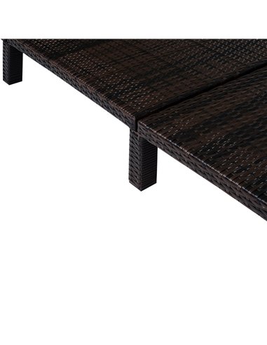 Outsunny PE Rattan 5-level Reclining Sun Lounger with Soft Padded Cushion, Mixed Brown