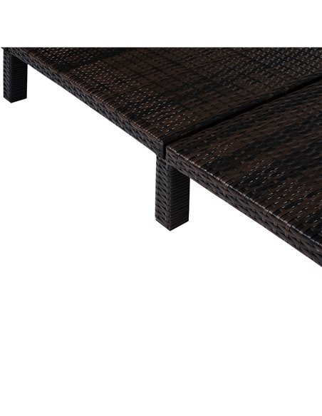 Outsunny PE Rattan 5-level Reclining Sun Lounger with Soft Padded Cushion, Mixed Brown - pic 13695 | FastDaddyshop