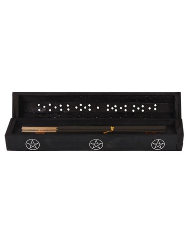 Pentagram Wooden Black Pepper Incense Box Set IS_05523