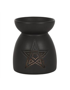 Black Pentagram Cut Out Oil Burner OB_35530