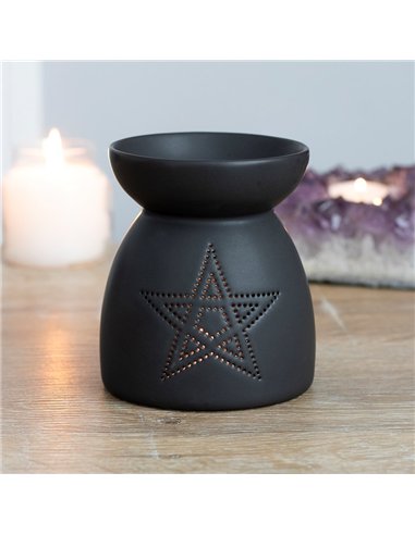 Black Pentagram Cut Out Oil Burner OB_35530