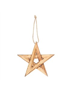 Hanging Wooden Pentagram Decoration WN_71223
