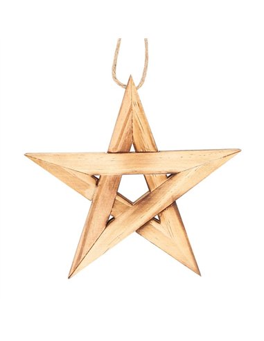 Hanging Wooden Pentagram Decoration WN_71223