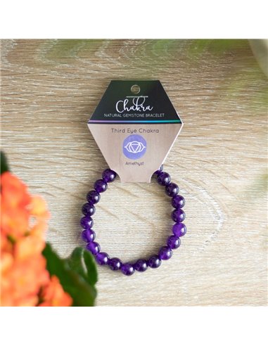 Third Eye Chakra Amethyst Gemstone Bracelet CK_30623